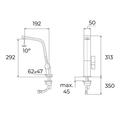 Misturadora Monocomando Teka ICC 915 | Bica alta, Latão