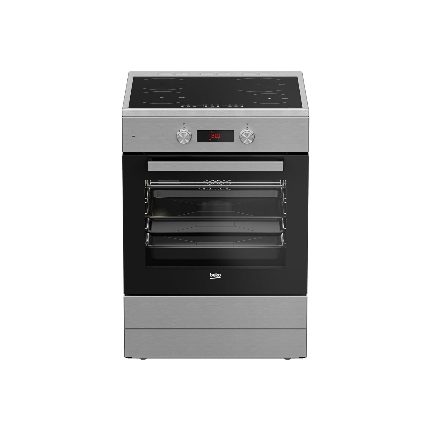 Fogão Indução BEKO FSM89302GXS | 4 Zonas, Forno Elétrico, 72L