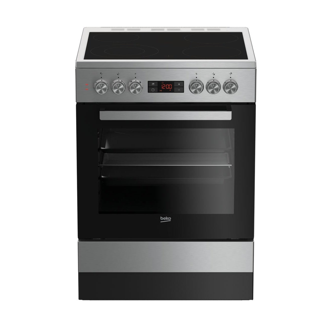 Fogão Elétrico BEKO FSE67310GX | 4 Zonas, 66L, Aço inox