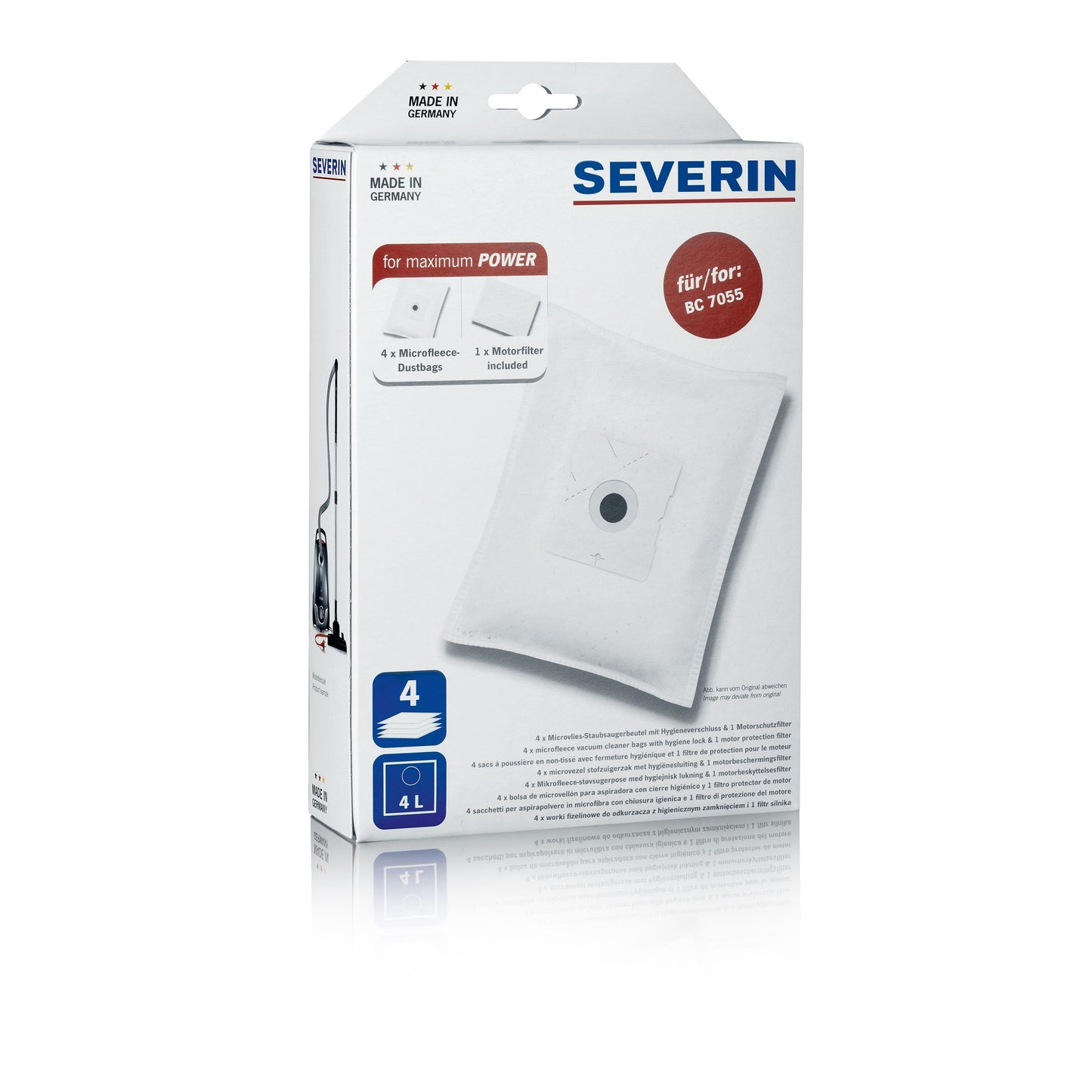 Sacos Aspirador Severin SB 7219 | 4 unidades, 4L, Micro fibra