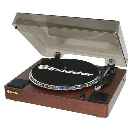 Gira-discos Roadstar TT260SPK | 33/45/78 rpm, Amplificador, Saída auriculares