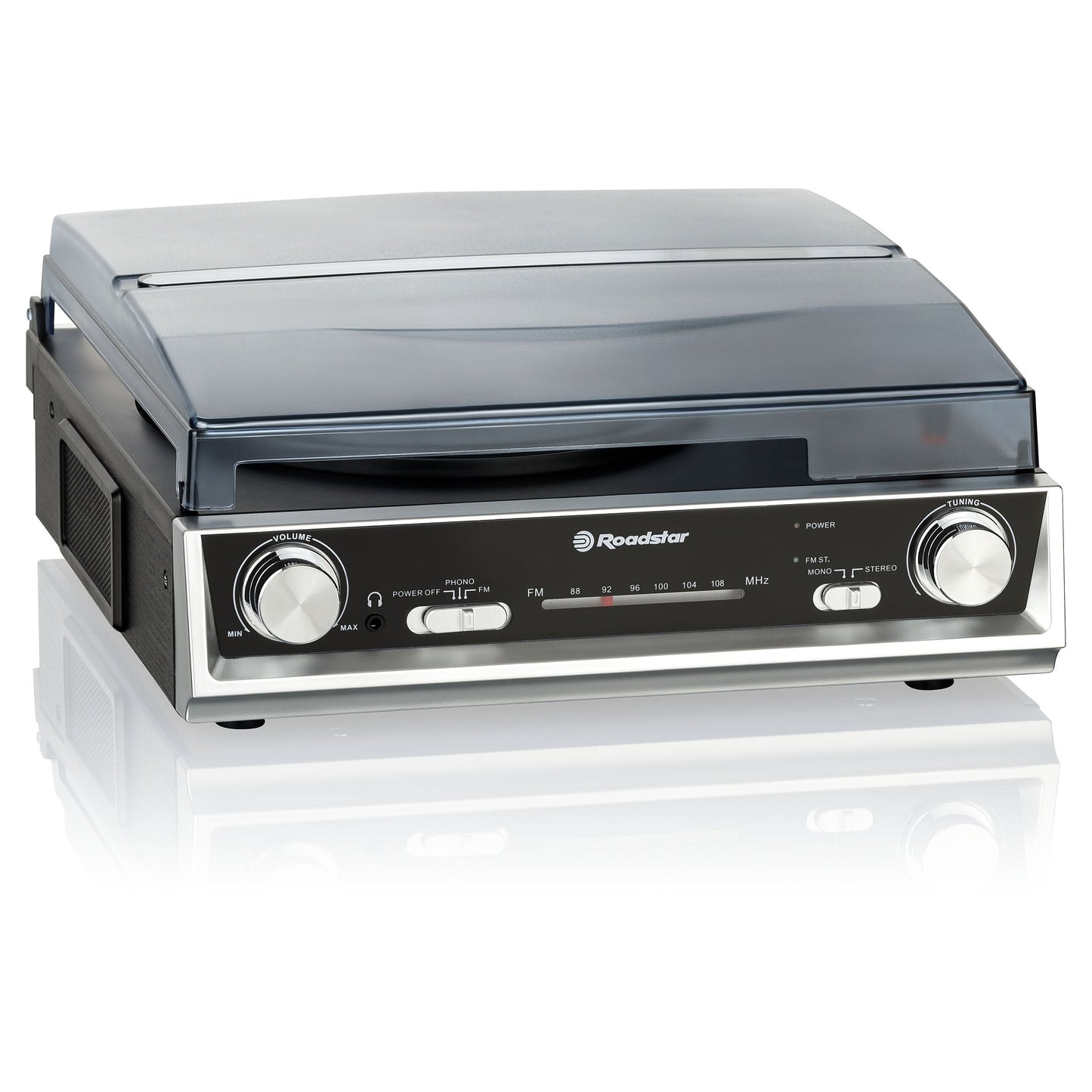 Gira-discos Roadstar TTR8634 | 33/45/78 rpm, Rádio FM, Amplificador