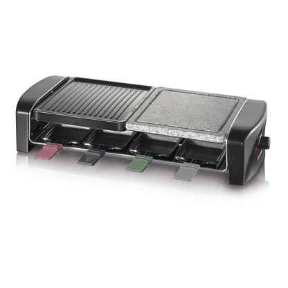 Grelhador Raclette Severin RG 9645 | Pedra natural, 1400W, 8 recipientes