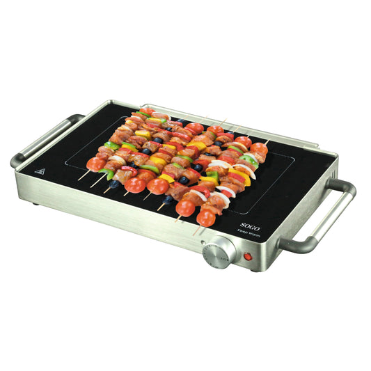 Grelhador Sogo BARSS10375 | 800W, Superfície Vidro, Termóstato