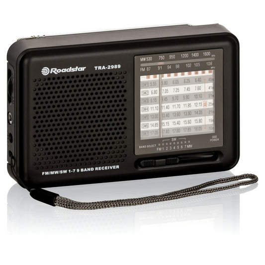 Rádio Roadstar TRA2989 | AM/FM/SW, Antena telescópica, Pilhas AA