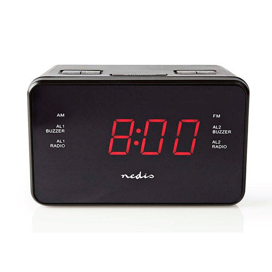 Rádio Despertador NEDIS CLAR002BK | LED, FM, Alarme Duplo