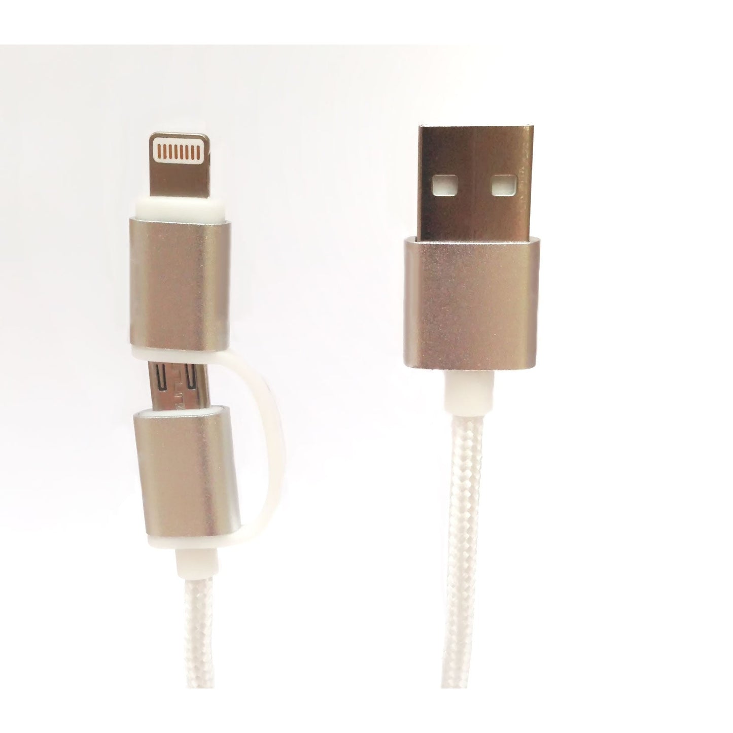 Cabo USB-A Dual para Lightning e Micro Tech Fuzzion | Dourado