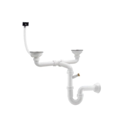 Sifão Duplo RODI 0221110 | 115mm, Anti-inundação, Cesto Salva-Espaço