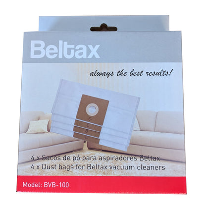 Sacos Aspirador BELTAX BVB100 | 4 unidades, 4L, Compatível BVC1200, BVC1400