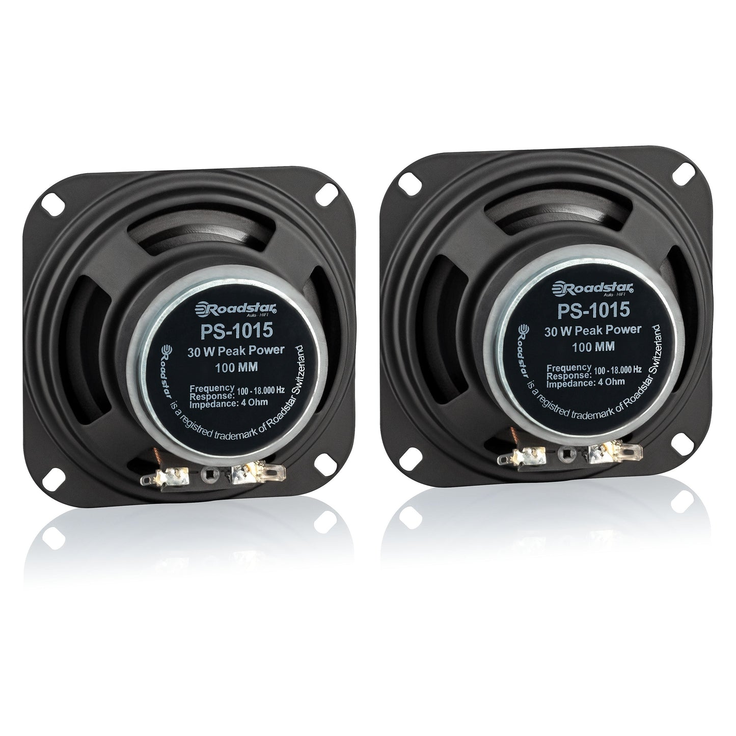 Colunas Auto Roadstar PS-1015 | 30W, 100-18000 Hz, Ø100 mm