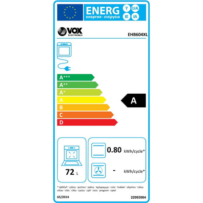 Fogão Elétrico VOX EHB 604 XL | 4 Discos, 72L, Grill Duplo