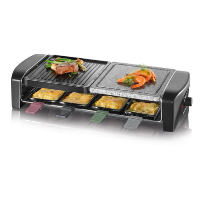Grelhador Raclette Severin RG 9645 | Pedra natural, 1400W, 8 recipientes
