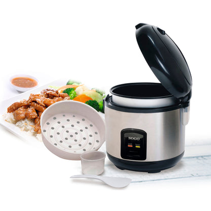 Arrozeira Elétrica Sogo ARROZ10085 | 1.8L, Manter quente 12h, Inox