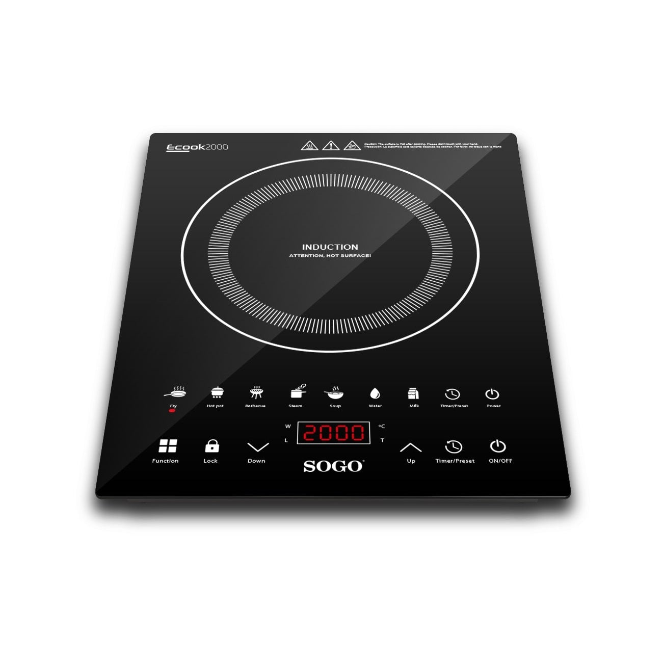 Placa Elétrica Sogo COCSS10245 | Indução, 1 zona, 2000W, 30cm