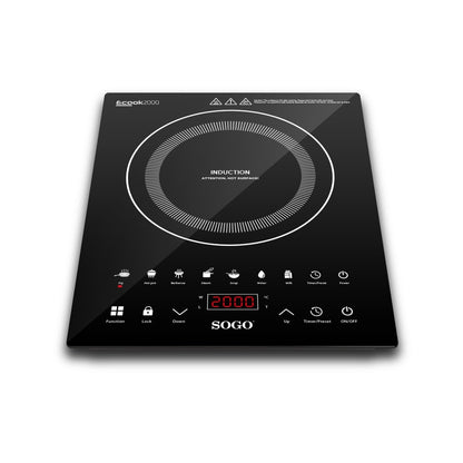 Placa Elétrica Sogo COCSS10245 | Indução, 1 zona, 2000W, 30cm