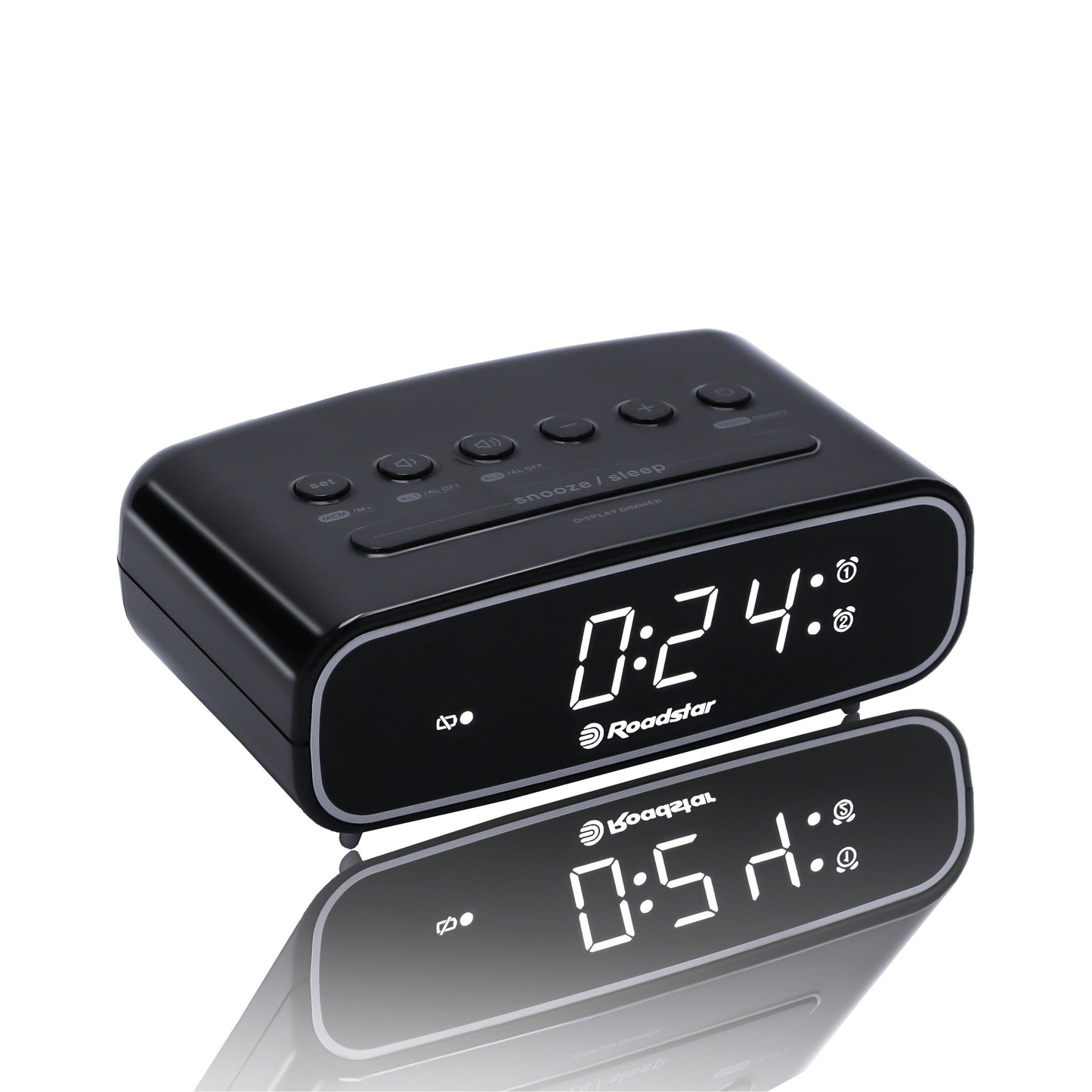 Rádio Roadstar CLR2310BK | FM, Alarme duplo, 0.7"