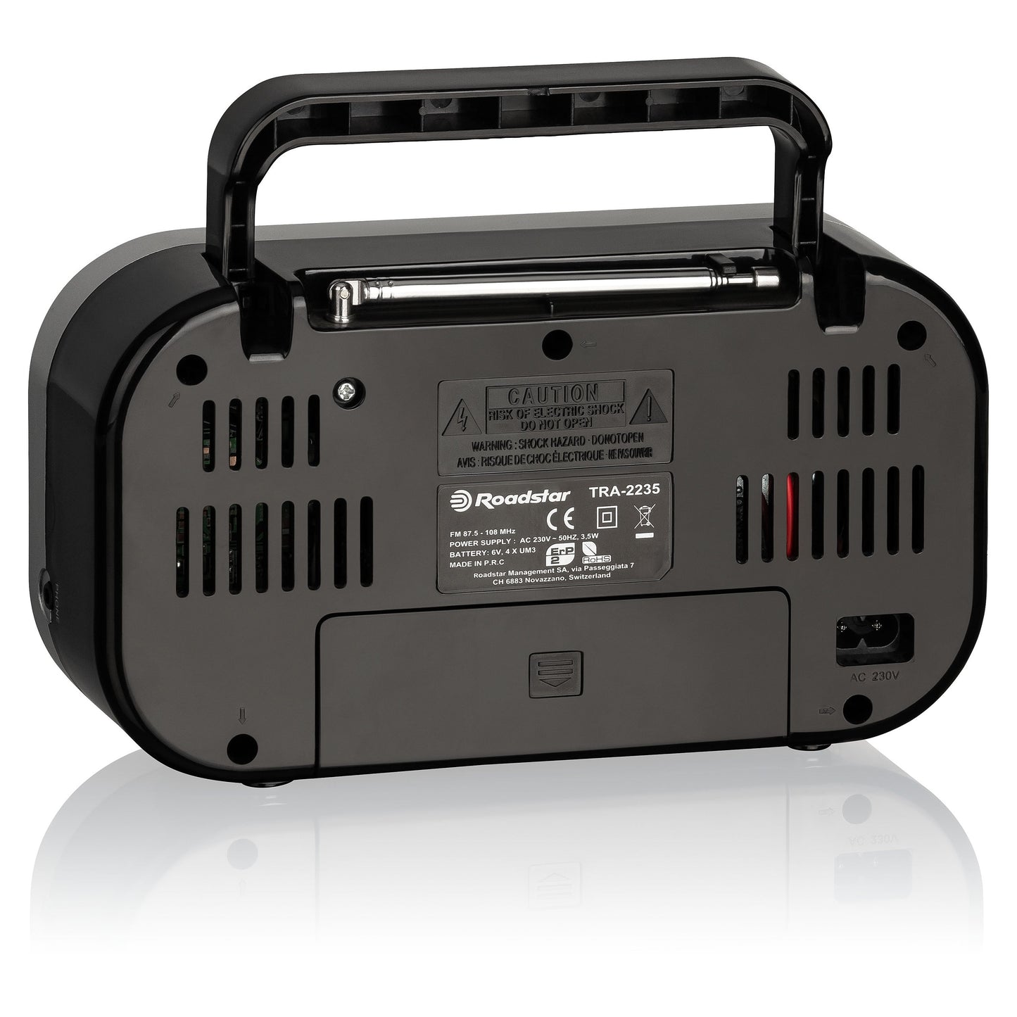 Rádio Roadstar TRA2235/RD | FM, Pilhas, 3.5mm