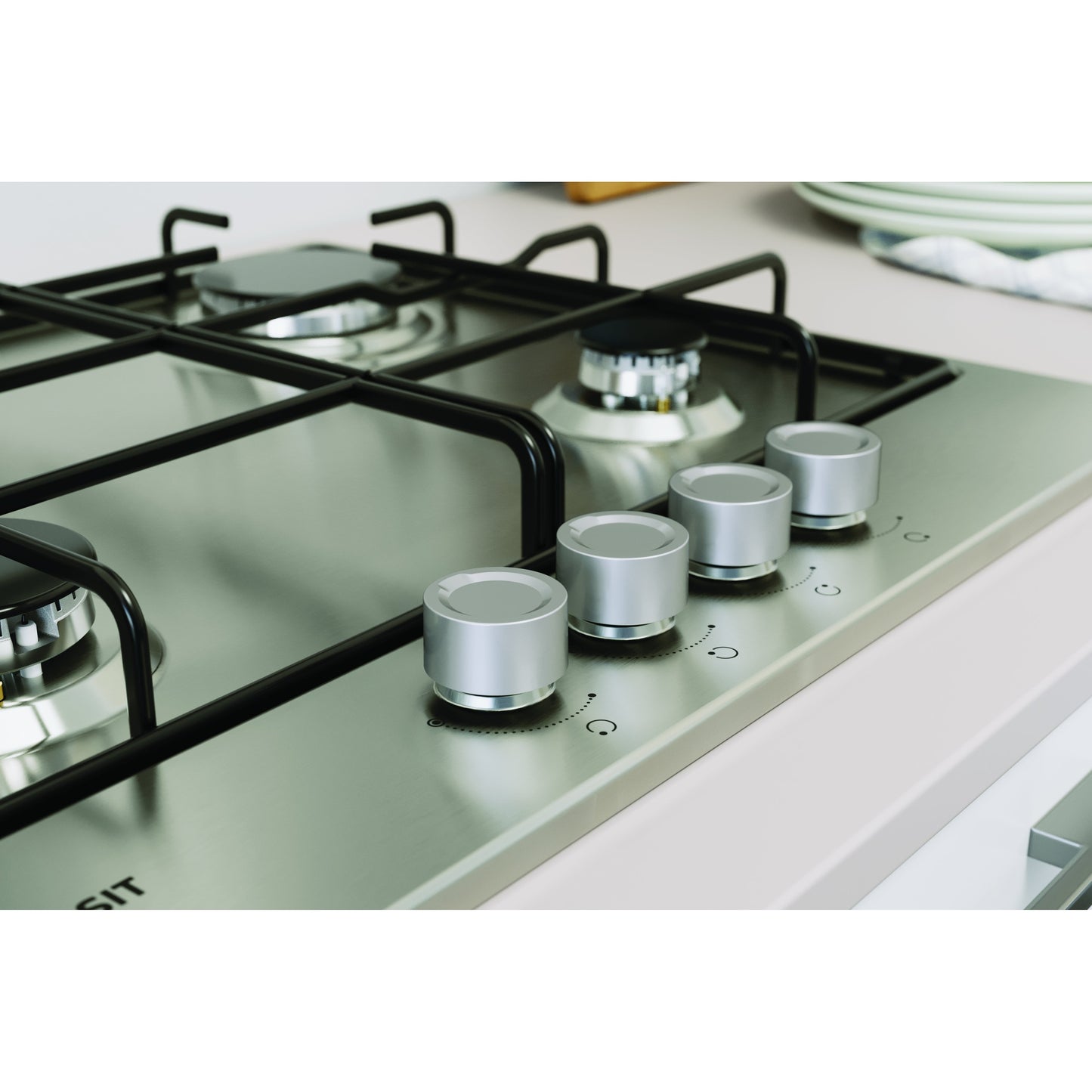 Placa a Gás Indesit THP 642 IX/I | 4 Queimadores, 59cm, Aço Inox