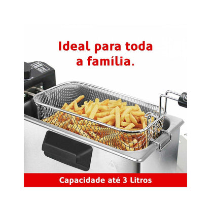 Fritadeira Elétrica Haeger Deep & Go | 3L, 2000W, Inox