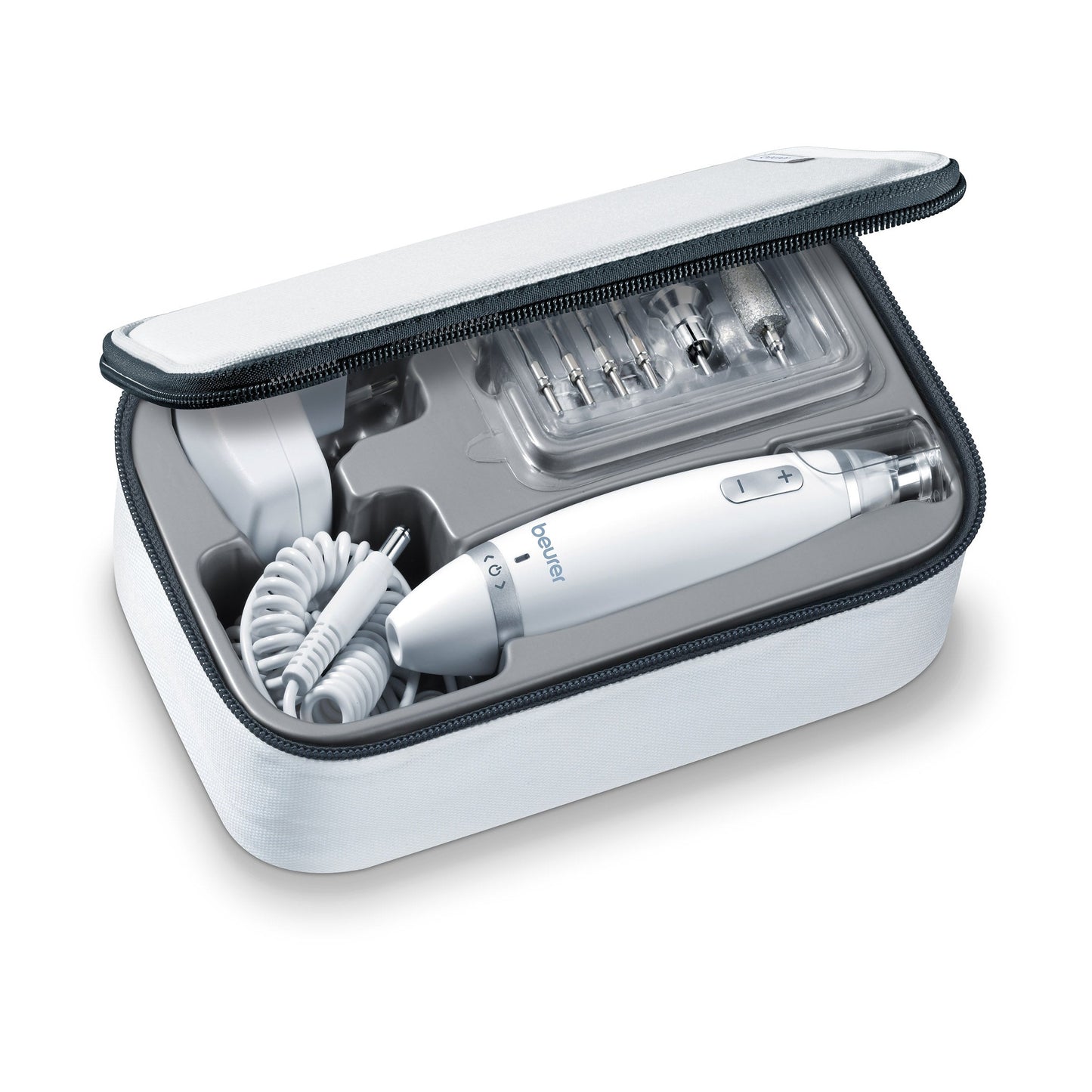 Conjunto Manicure/Pedicure Beurer MP62 | 9 acessórios, Safira, Feltro
