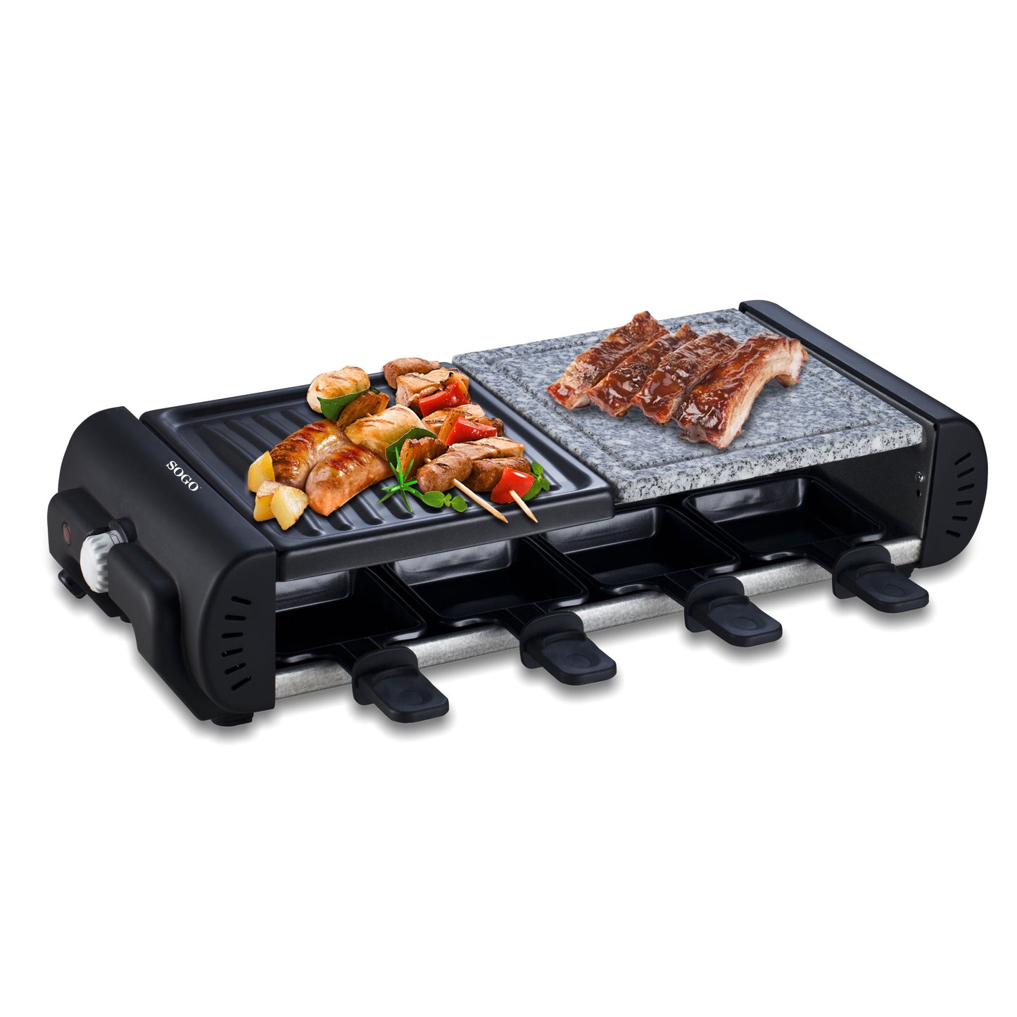 Grelhador Raclette SOGO BARSS10370 | 1200W, 8 Pessoas, 3 em 1