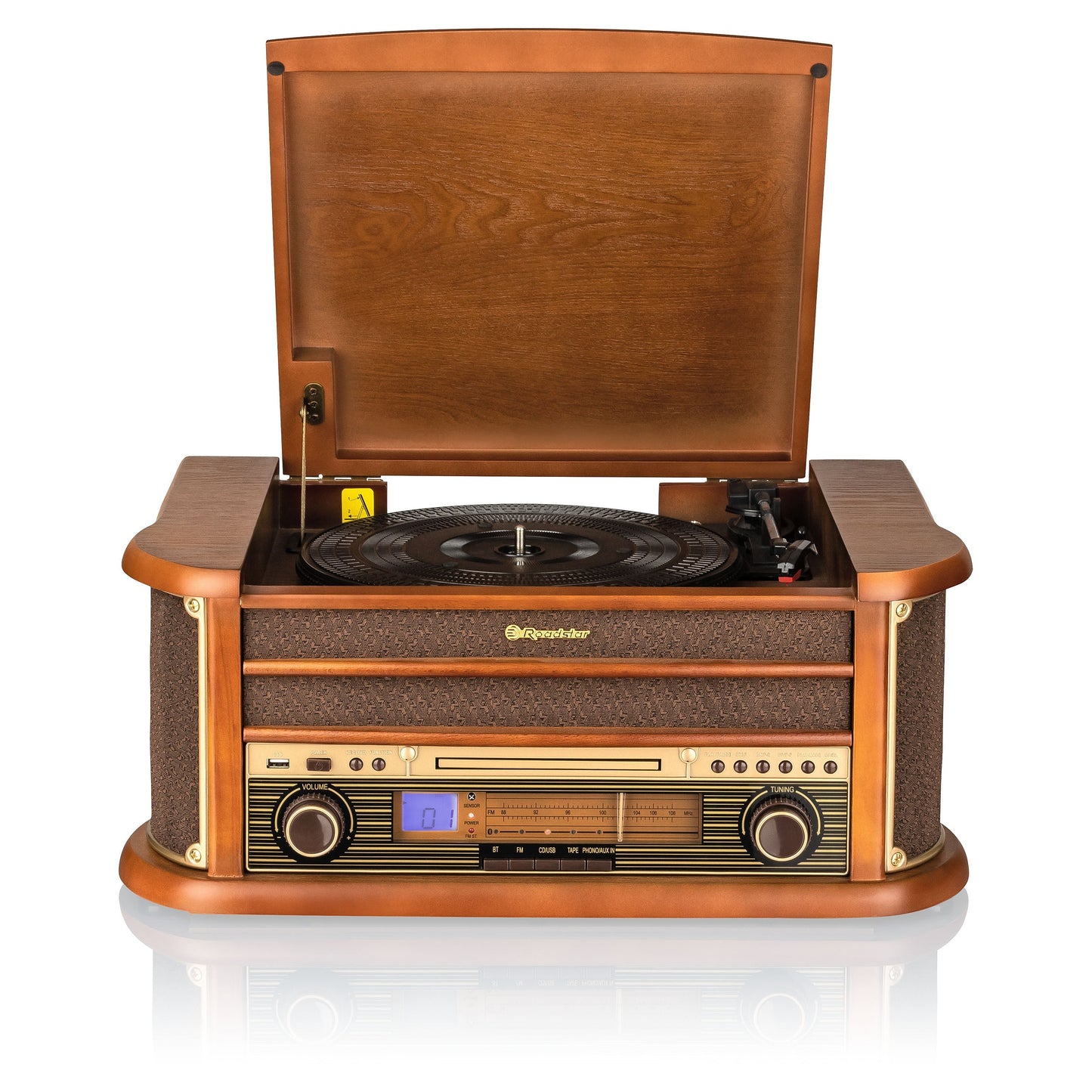 Gira-discos Roadstar HIF1993BT | Vinil, CD, Bluetooth, Rádio FM