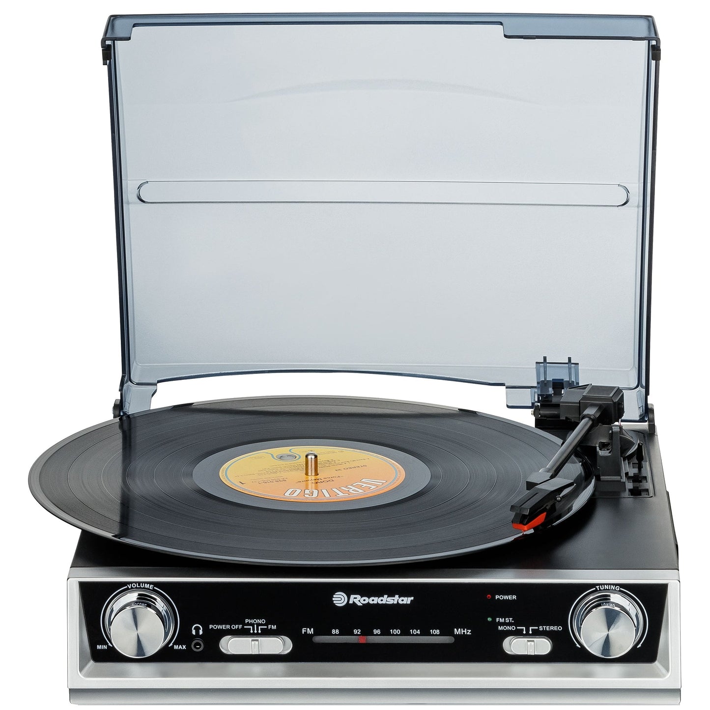 Gira-discos Roadstar TTR8634 | 33/45/78 rpm, Rádio FM, Amplificador