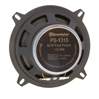 Colunas Auto Roadstar PS1315 | 50W, 100-18000 Hz, Ø130 mm