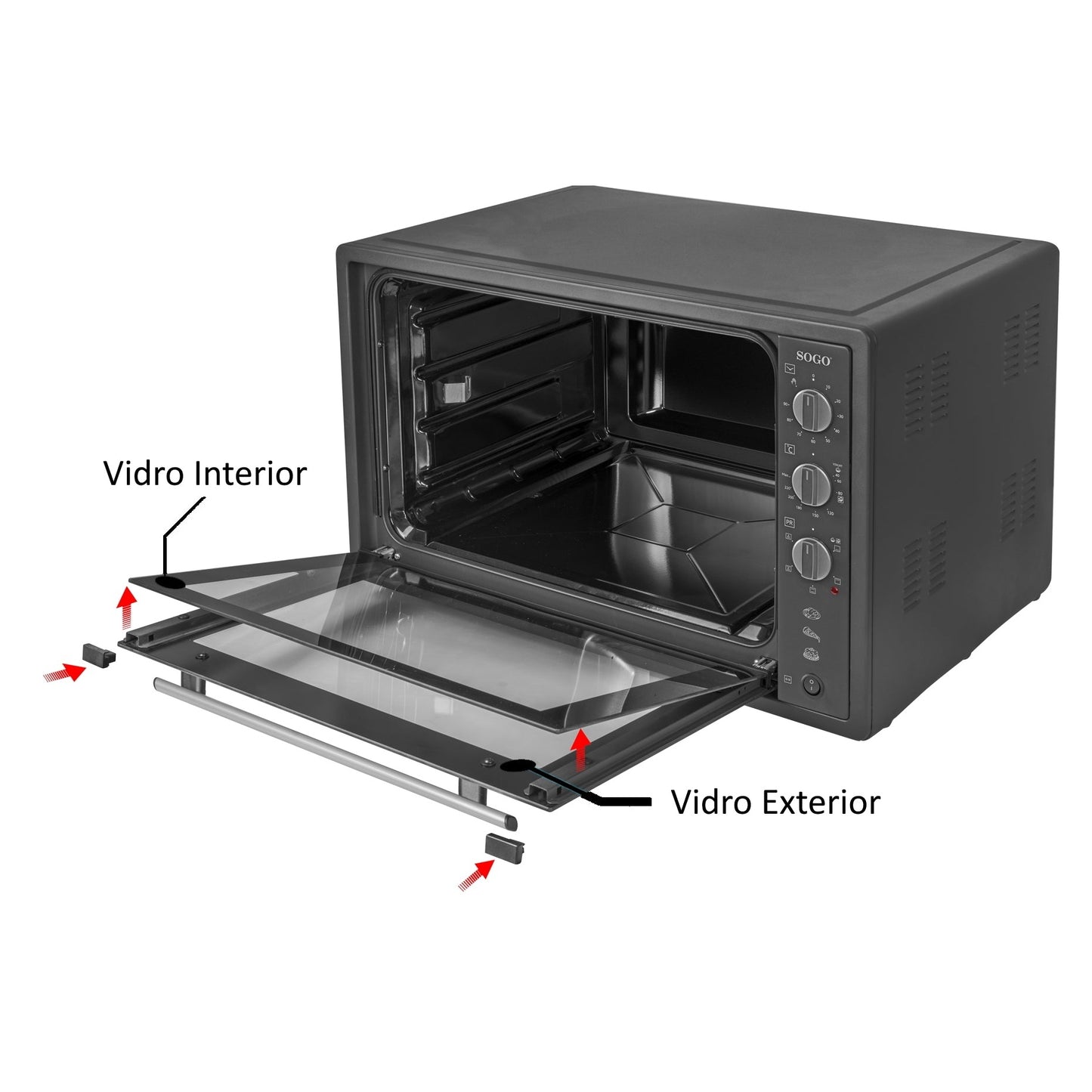 Forno de Bancada Sogo HORSS10570 | 70L, Convecção, Rotisserie