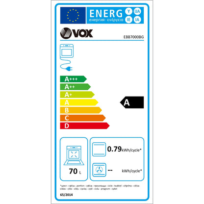 Forno Elétrico Vox EBB7000BG | 70L, Termostato, Vidro