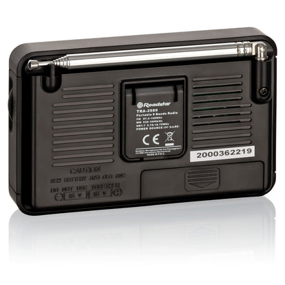 Rádio Roadstar TRA2989 | AM/FM/SW, Antena telescópica, Pilhas AA