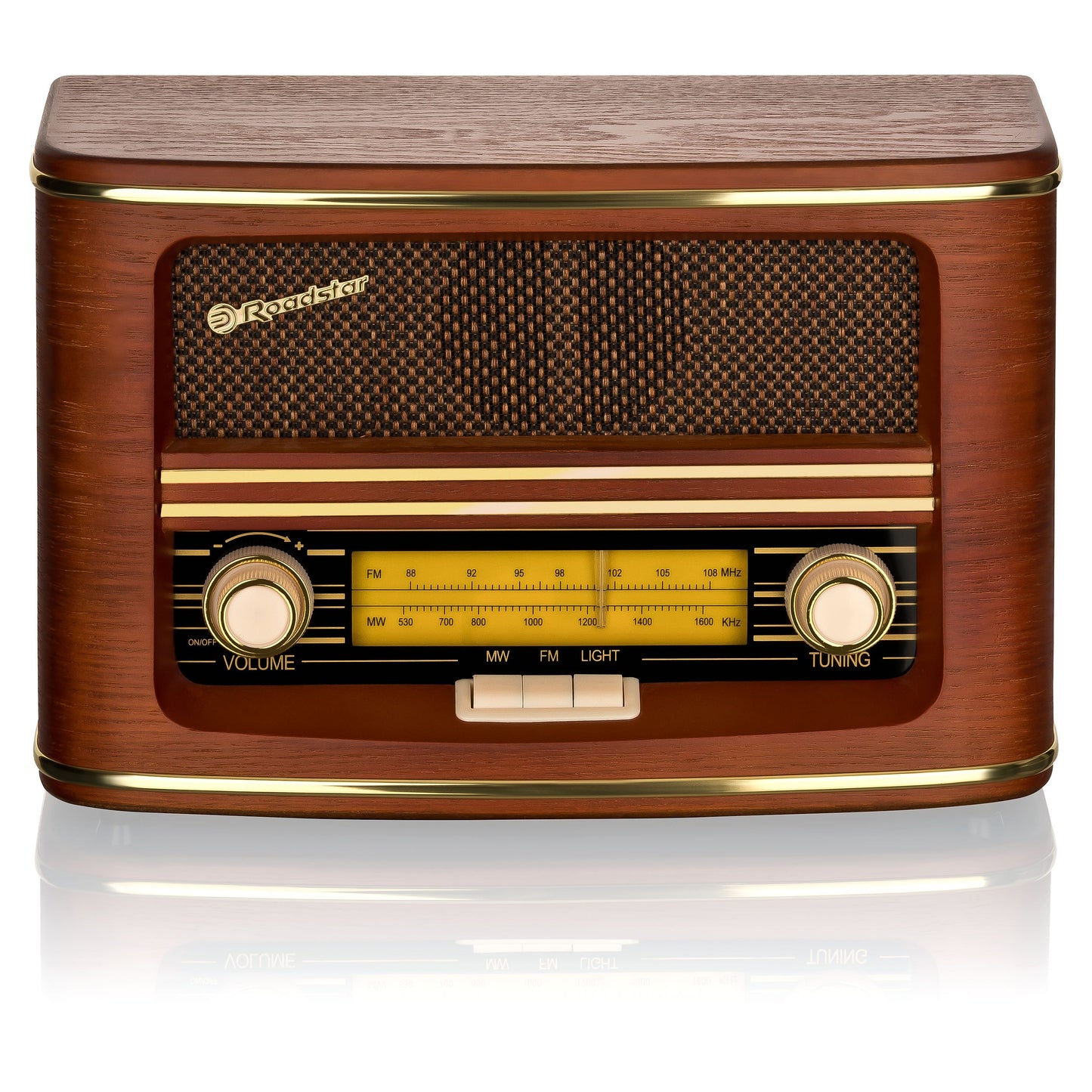 Rádio Roadstar HRA1500/N | FM/MW, Analógico, Madeira