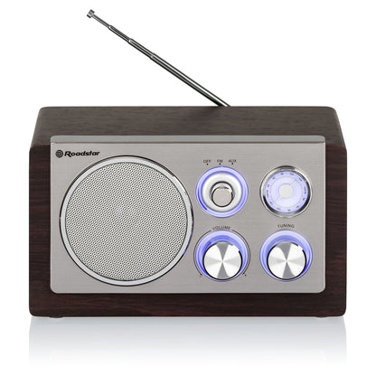 Rádio Roadstar HRA1245NWD | FM, AUX, Madeira