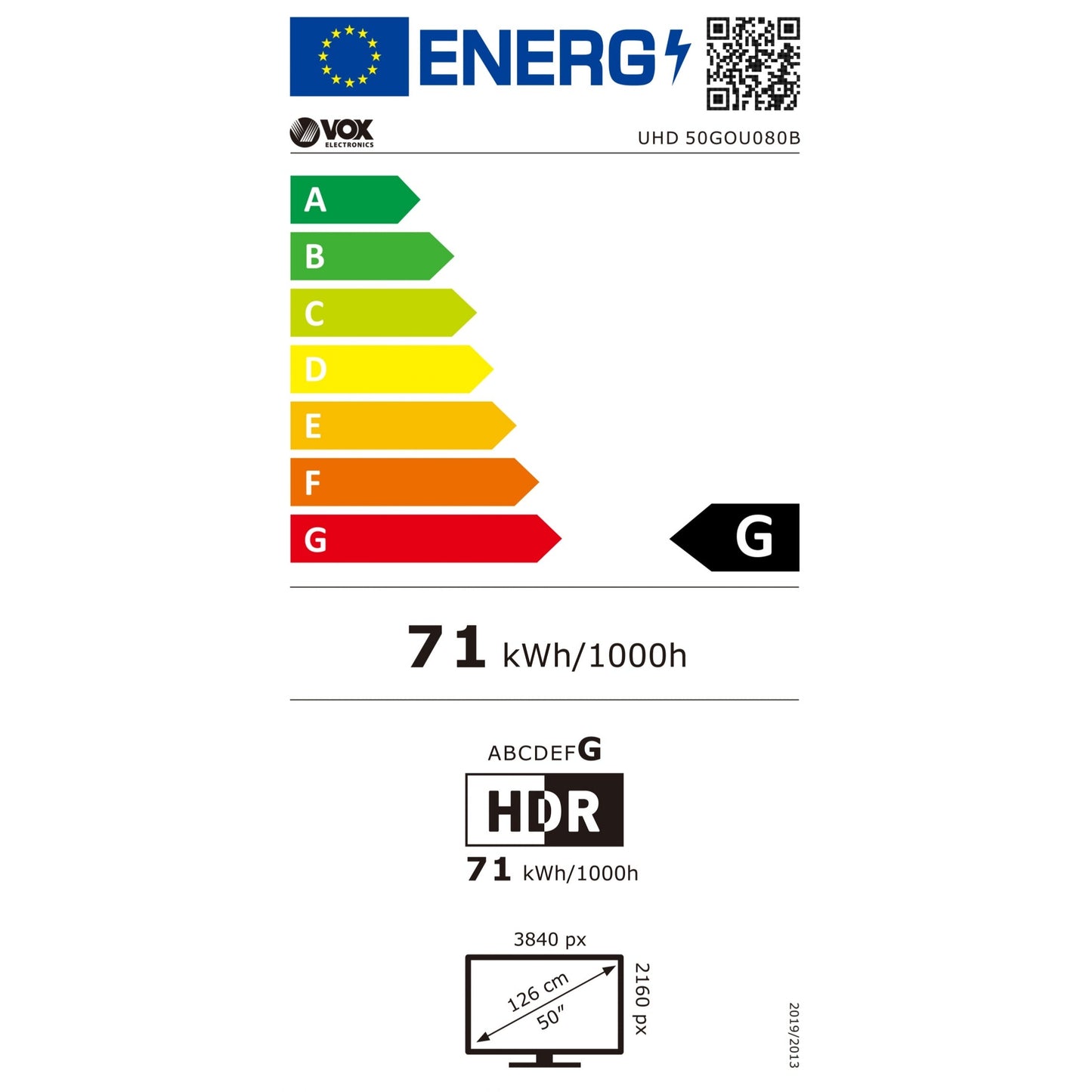 TV Vox 50GOU080B | 50", LED, 4K, Google TV