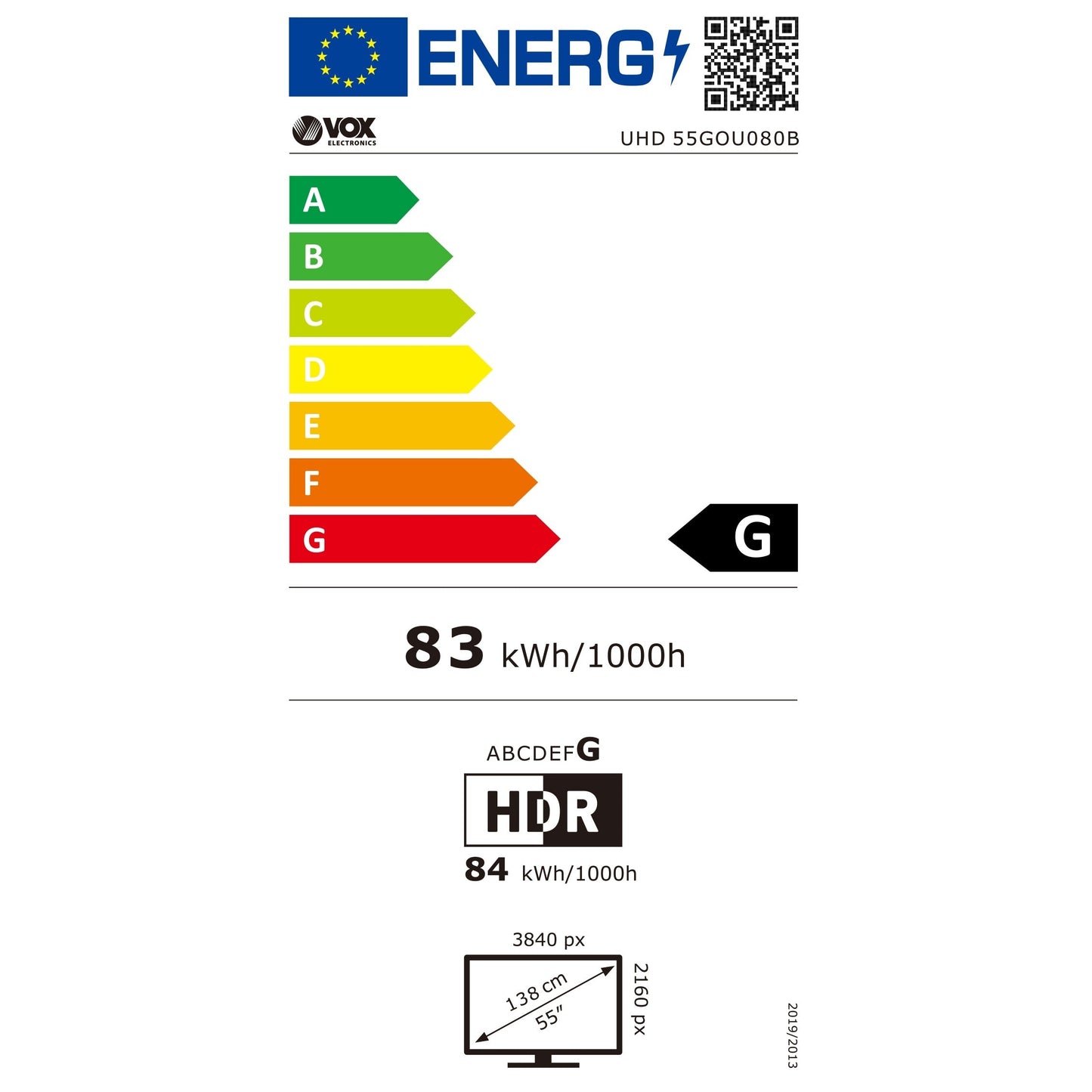 TV Vox 55GOU080B | 55", LED, 4K, Google TV