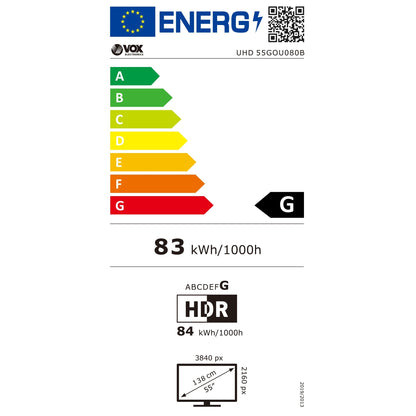 TV Vox 55GOU080B | 55", LED, 4K, Google TV