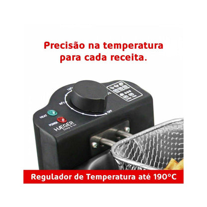 Fritadeira Elétrica Haeger Deep & Go | 3L, 2000W, Inox