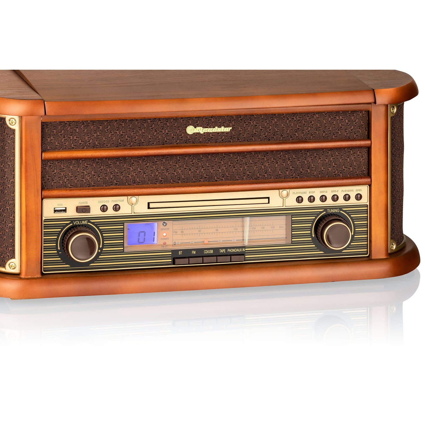 Gira-discos Roadstar HIF1993BT | Vinil, CD, Bluetooth, Rádio FM