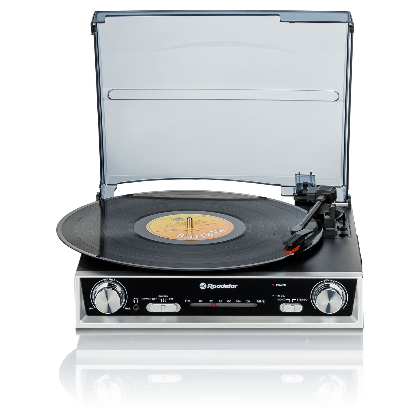 Gira-discos Roadstar TTR8634 | 33/45/78 rpm, Rádio FM, Amplificador