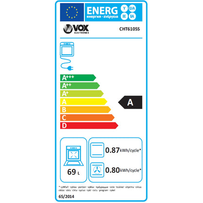 Fogão Elétrico VOX CHT6105S | Forno Elétrico, 69L, Classe A