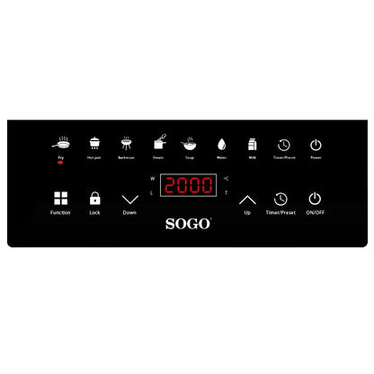 Placa Elétrica Sogo COCSS10245 | Indução, 1 zona, 2000W, 30cm