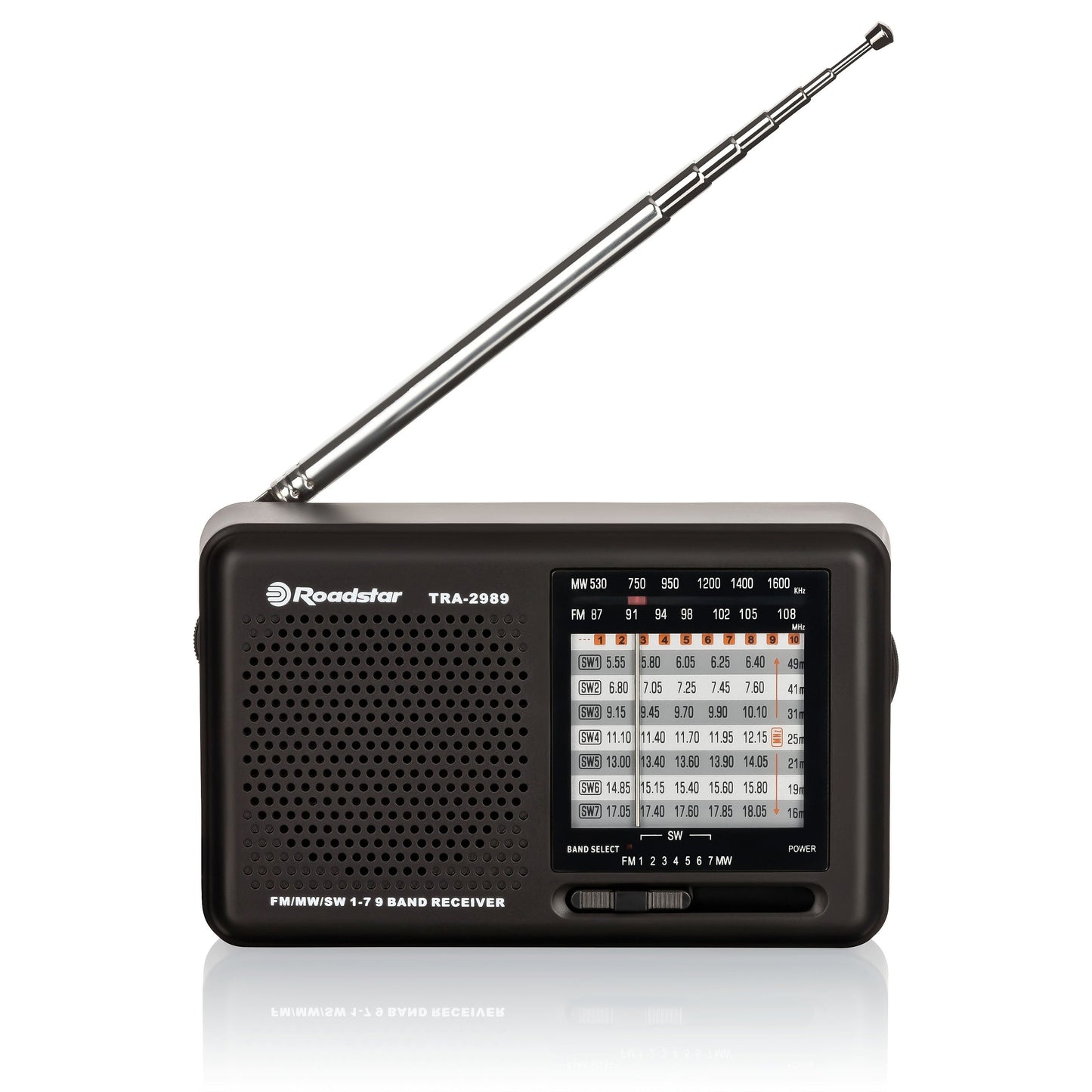 Rádio Roadstar TRA2989 | AM/FM/SW, Antena telescópica, Pilhas AA