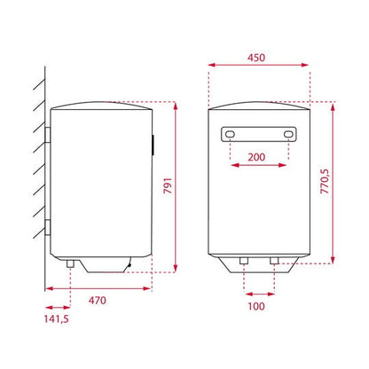 Termoacumulador TEKA EWH 80 VE-D 80L | 80L, 1500W, Classe B