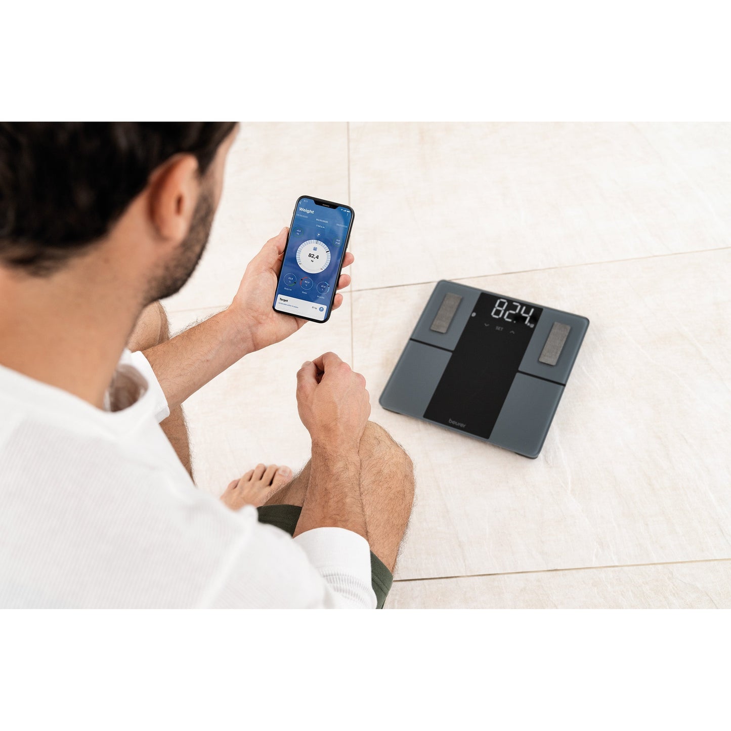 Balança Diagnóstico Beurer BF500 | Bluetooth, 180kg, Vidro