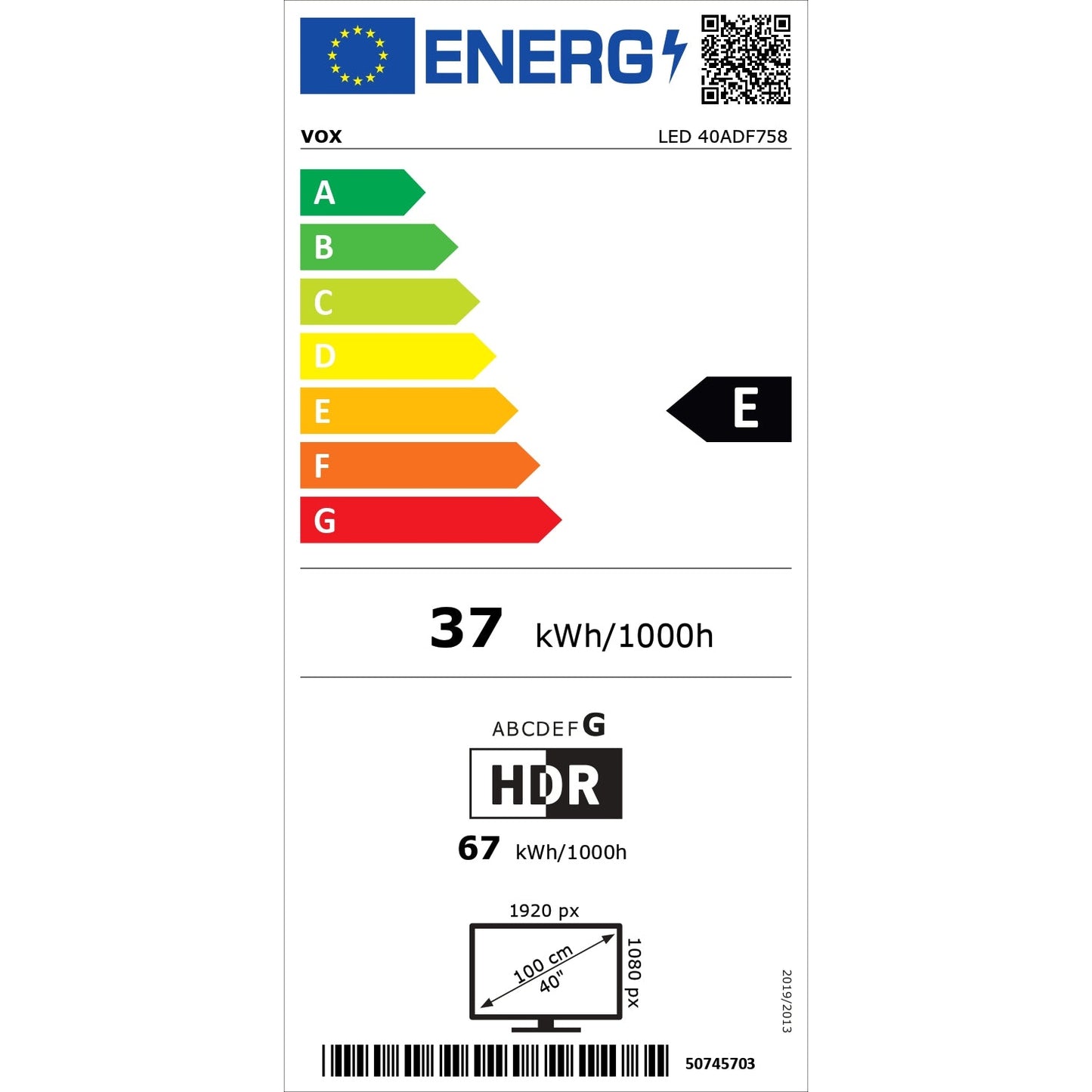 TV Vox 40ADF758 | 40", LED, Full HD, Android TV