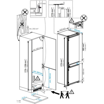 Combinado Encastre Beko B3BCNA294HS | 270L, 37dB, Classe E