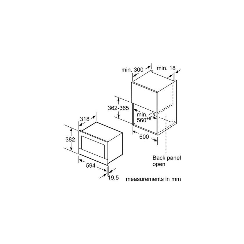 Micro Ondas Encastre Bosch BFL-634-GW-1 | 21L, 900W