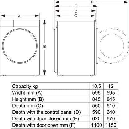 Máquina de Lavar Roupa HISENSE Wf3s1043bb3 | 10.5kg, Classe A