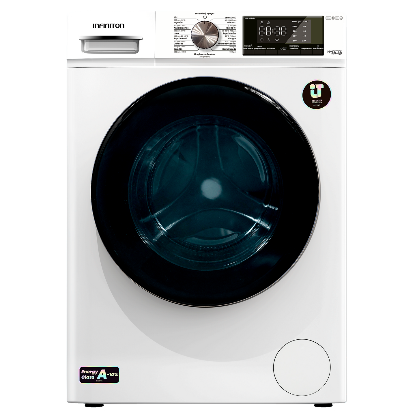 Máquina de Lavar Roupa Infiniton WM-S84ABN | 8kg, 1400 rpm, Classe A