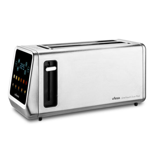 Torradeira Ufesa One Touch Duo Plus | Inox, 1450W, Digital, Memória, 2 Ranhuras Largas